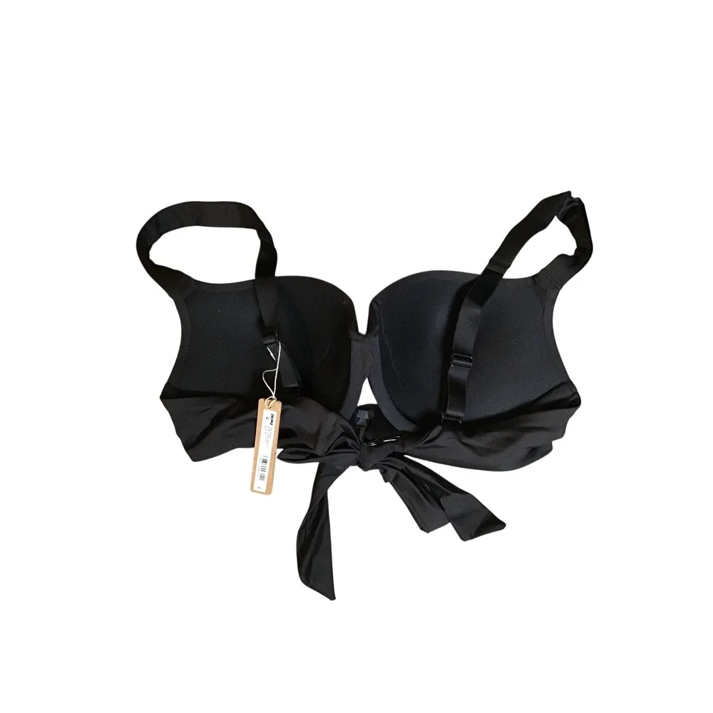 SKIMS Women's Onyx Signature Swim Ultimate Push Up Bikini Top Size 10 NWT